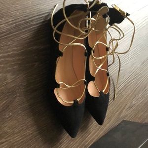 Jcrew  suede lace up flats